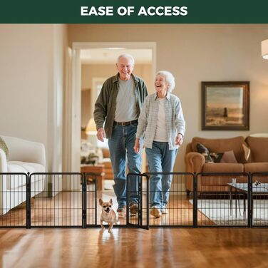 FXW Homeplus Unleashed: Вольєр для собак - безпечне та безстресове місце для ігор. Міцний, 8 панелей по 61 см, підходить для цуценят та маленьких собак. Чорний колір, патентована модель.