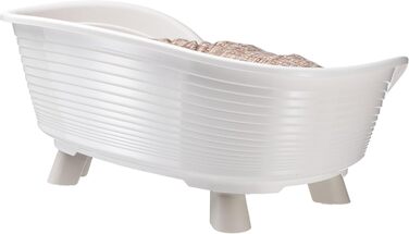 Підвищене ліжко для собак та котів Ferplast Throne з бавовняним подушкою, білий, 61.5 x 45 x 26 см