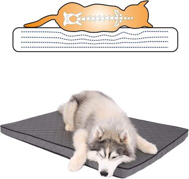 Ортопедичний килимок для собак Lionto з Memory Foam, 80x55 см, з антиковзким покриттям та знімним чохлом