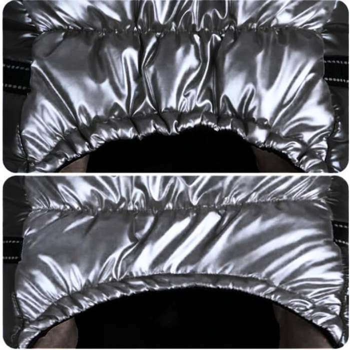 Водонепроникна куртка для собак 2-в-1 зі вбудованим шлейкою – зимова куртка з відбиваючими елементами для собак маленьких, середніх та великих порід – вітронепроникна, зручна та легка у догляді, сіра, розмір S