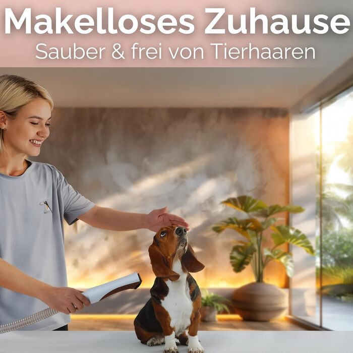 Машина для стрижки шерсті тварин Steinborg® з пилососом 13.500 Pa, професійний набір для догляду за собаками та котами