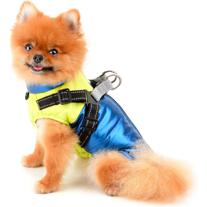 Водонепроникна зимова куртка для собак та котів SALLLEE LUCKY STORE з кільцем D, блакитна (XL)