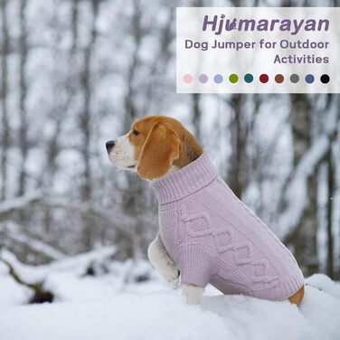 Пуловер для собак - простий та елегантний, теплий, з отвором для повідка, для середніх собак, Французький бульдог (Lila M) M(Обхват грудей 44см, довжина спини 34см), фіолетовий