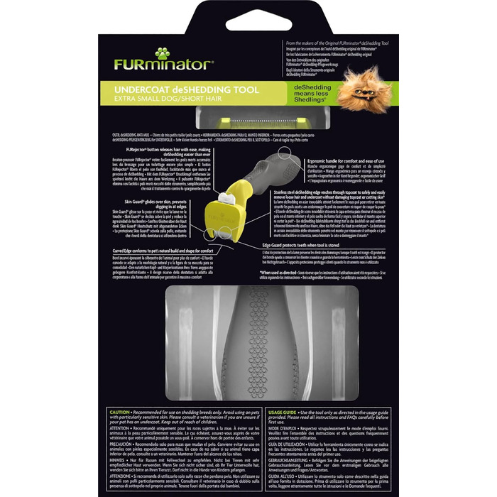 FURminator для собак XS: щітка для видалення підшерстка - покращене дизайну (Версія 2.0, для короткошерстих порід)