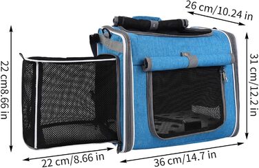 Корзина для собаки на велосипеді – переноска для собак на велосипеді, регульований рюкзак з вентиляцією | Зручний транспорт для прогулянок, подорожей, перевезення маленьких собак, домашніх тварин