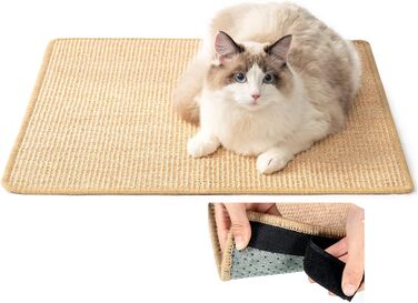 Килимок для котів ChicWow, 60x40 см, сизалевий, з самоклеючою липучкою, захист меблів від подряпин, для підлоги та дивану