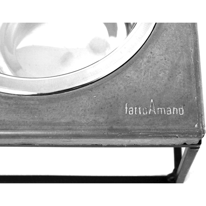 FEEDO - годівниця для собак з бетону | Подвійний миска | Аксесуари для собак (S, світло-сірий)