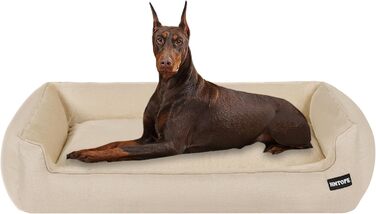 Ліжко для собак, м'яке, знімний та пральний чохол, сірий, 90 x 75 x 25 см (також доступне: 120 x 90 x 30 см, бежеве)