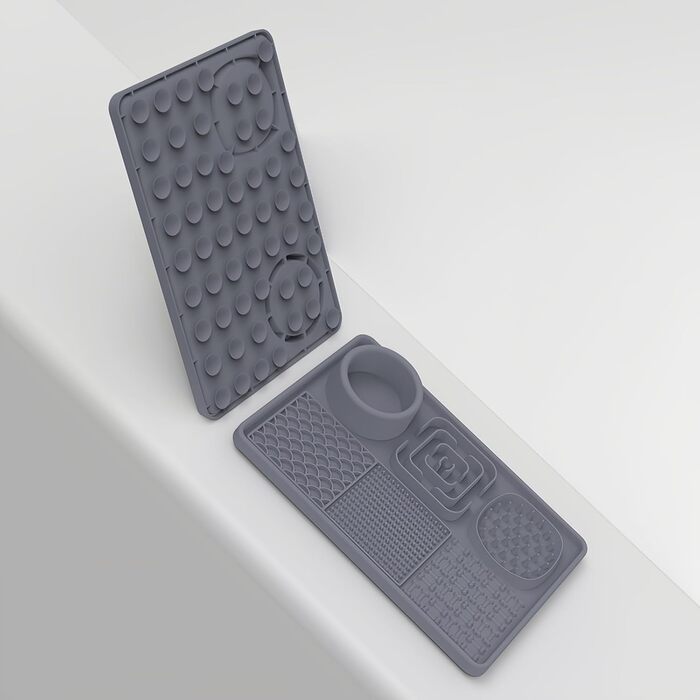 Преміум килимок для собак 3 в 1: повільний годівник, килимок для годування, аксесуар для грумінгу. Силіконовий, блакитний, прямокутний. Підходить для цуценят, котів та інших домашніх тварин.