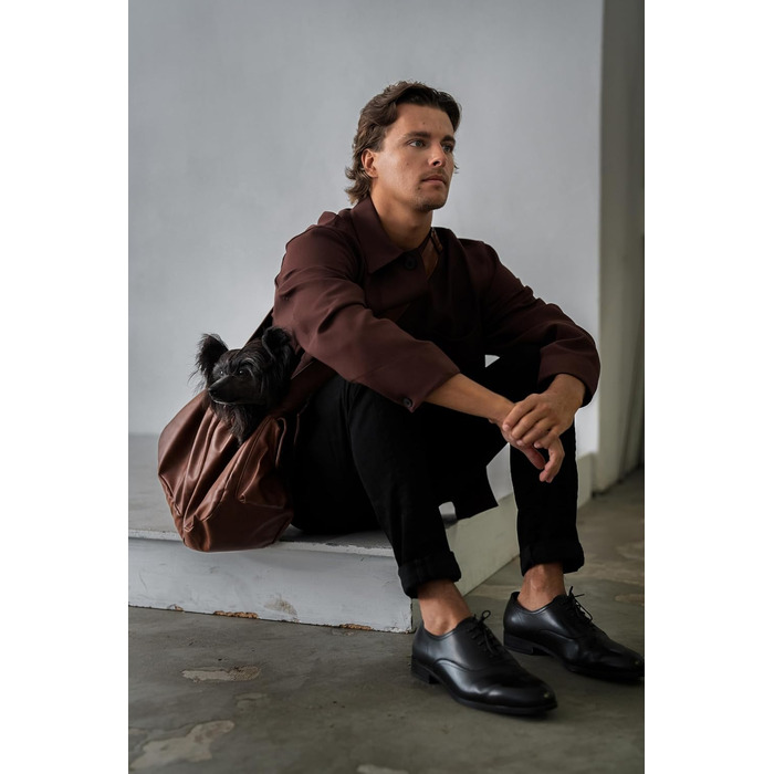 Сумочка для собак Noah & Paw до 10 кг, з регульованим ремінцем, м'яким хутром, подвійним замком безпеки, з веганської шкіри