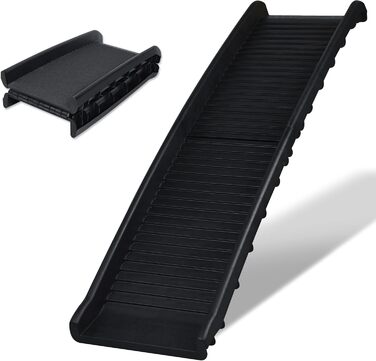 Східці для собак LILIIN - портативна рамка для собак з антиковзким покриттям, до 90 кг, 156x40 см, чорний