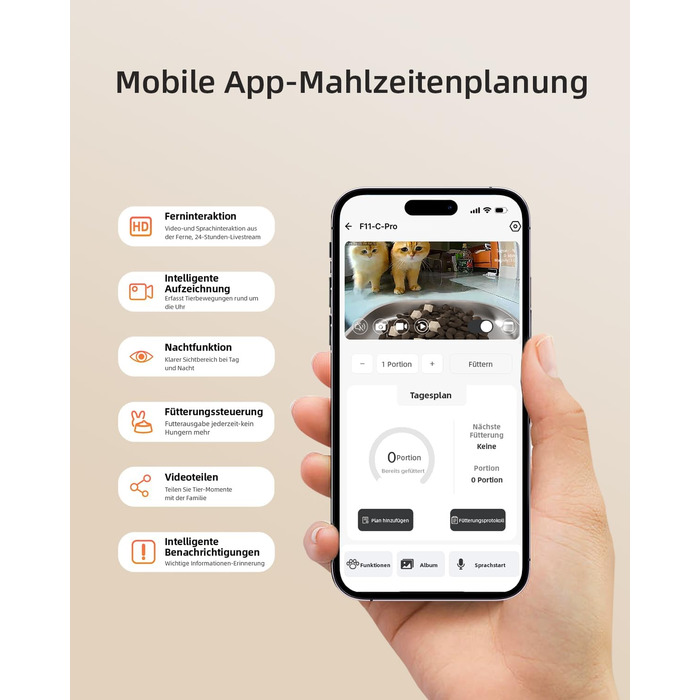 Автоматичний годівниця для котів SAWPAWS з камерою, 4.3L, WiFi, нічне бачення