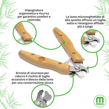 Ножиці для грумінгу собак та котів Mikki бамбукові з безпечним стопором, мікрозубчасті