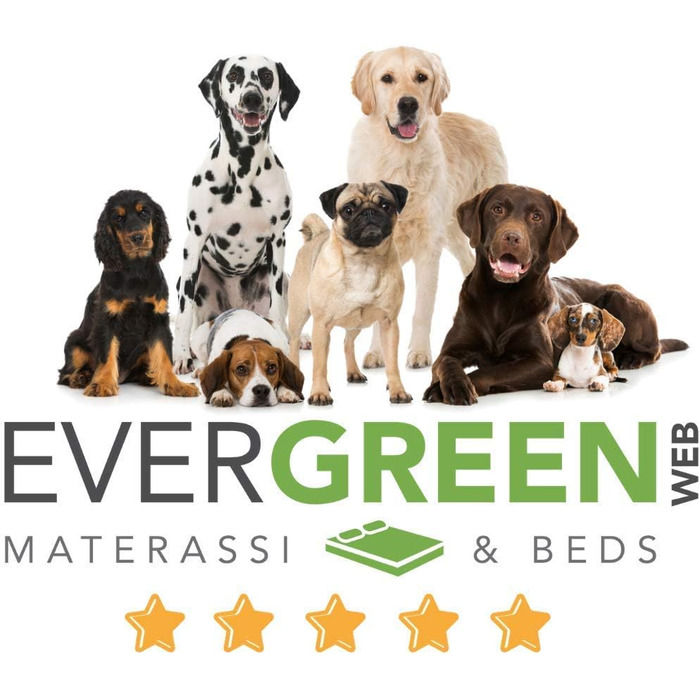 Матрац для собак або котів EVERGREENWEB 90x115 см, 10 см, Waterfoam, знімний і праний чохол