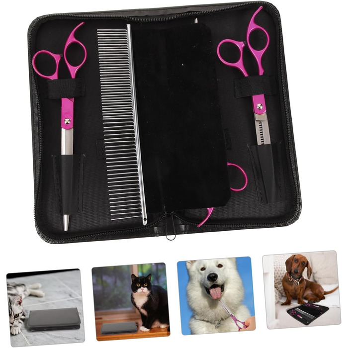 Професійні вигнуті ножиці для грумінгу собак POPETPOP з нержавіючої сталі, закруглені кінчики для безпечного догляду за шерстю вдома та в салоні