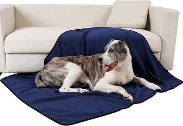 Водонепроникний плед для собак PETTOM 152x127 см, м'який плед для великих і маленьких собак, захисний плед для дивану, ліжка, автокрісла, меблів - 30°C, великий, синій