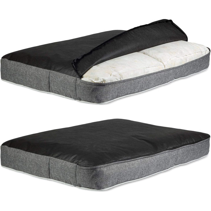 Крісло-ліжко для собак середніх порід | М'яке ліжко з memory foam | Легко миється | Сірий колір, 50 x 65 см