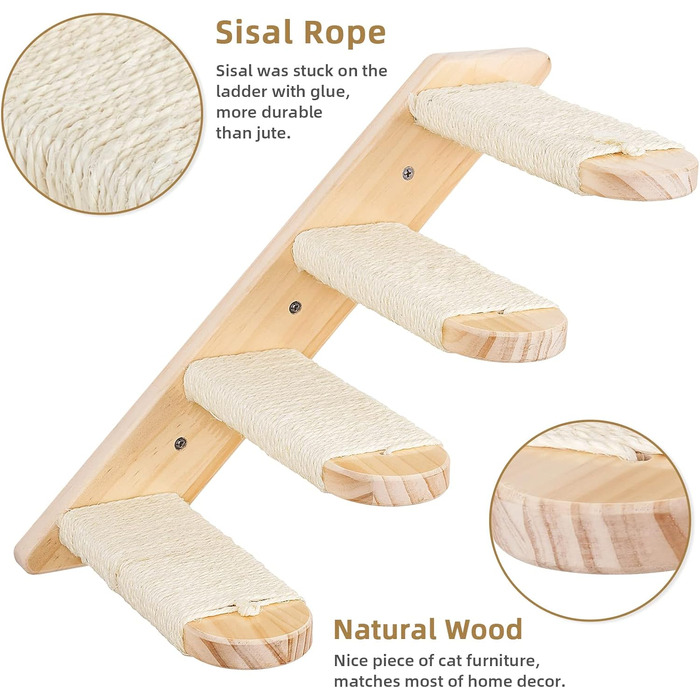 Сходи для котів DaizySight: 4-ступенева кріпиться до стіни, для лазіння, ігор та відпочинку