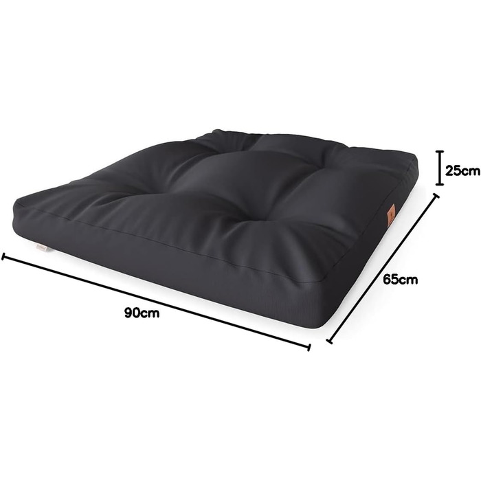 Кішка-лежанка для собак Knuffelwuff Gatsby з оксфордської тканини, 65 x 90 см, чорна - неслизьке дно - легко чистити - для великих, середніх та маленьких собак, розмір L 90 x 65 x 15 см