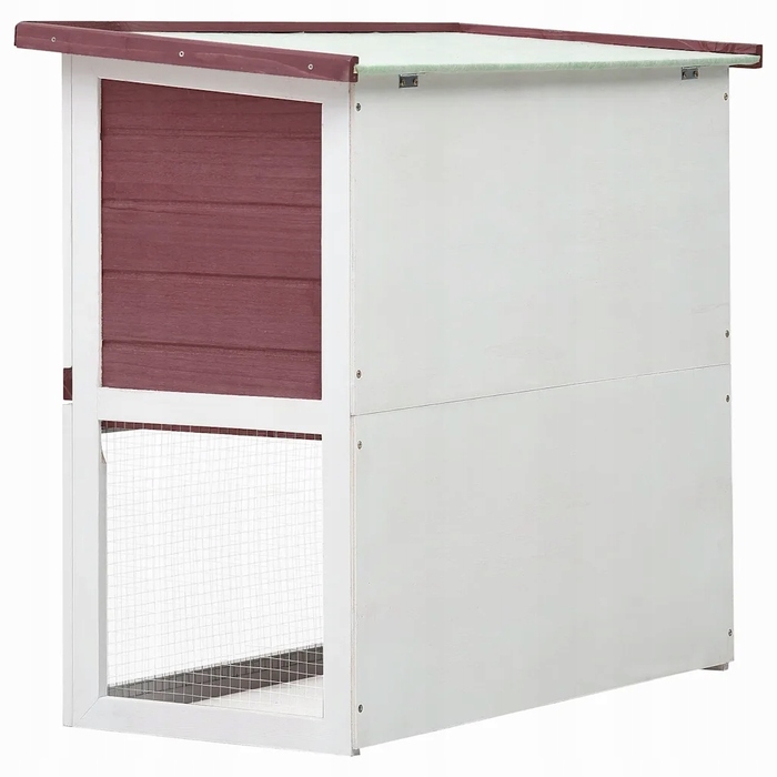 Будиночок для кроликів 90x45x80 см, коричнево-білий