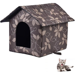 Кіт Будинок для Зовні, Зимостійкий, Водонепроникний, для Вуличних Кітів, 43 x 40 x 45 см