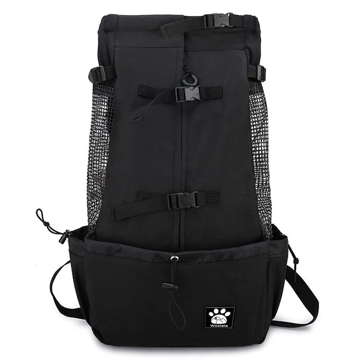 Чорна переноска для собак XL: зручна та легка переноска-рюкзак для собак вагою 1-25 кг, з вентиляцією та отвором для голови, ідеальна для прогулянок та безпеки