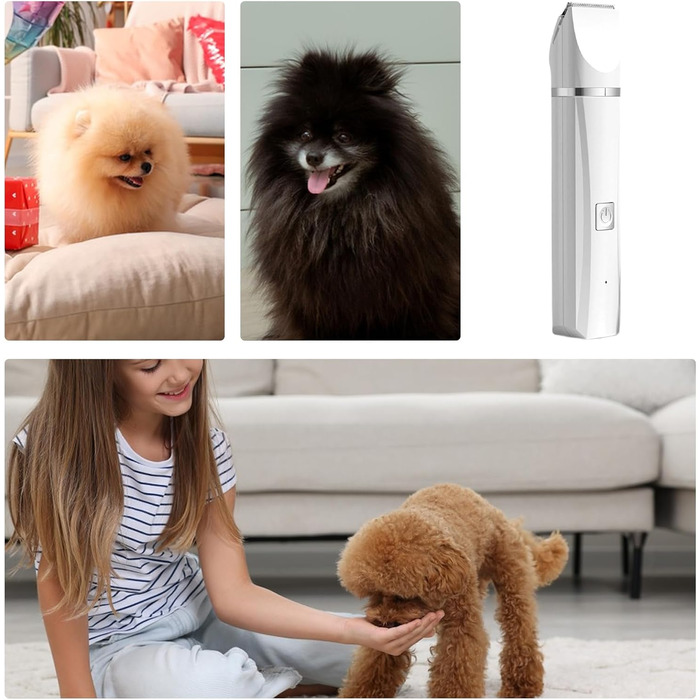 Професійна машинка для стрижки собак, бездротова, акумуляторна, для маленьких собак, тиха, для котів, вух, обличчя та задньої частини тіла, біла