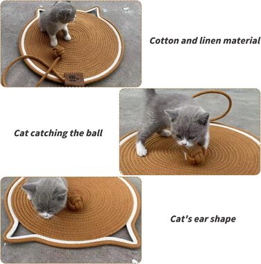 Килимок для котів з кулькою, іграшковий килимок-іграшка для котів, 43 см