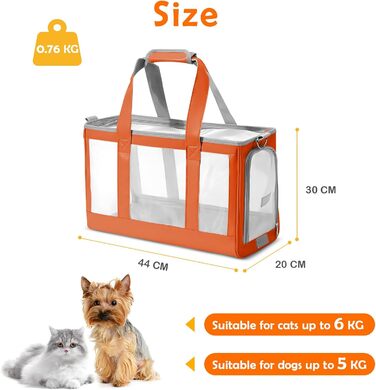 Транспортна сумка для собак та котів ALLSOPETS - дихаюча переноска для цуценят, котів. Переноска для тварин з виймальною підстилкою. Ідеальна для подорожей, кемпінгу та прогулянок. (Червона)