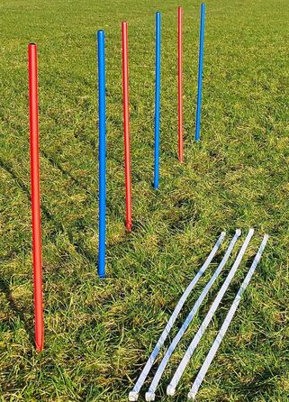 Набір для фристайлу Wuzzmann Agility: 4 боулінгові/тренувальні арки + 6 шлагбаумів (червоний/синій)