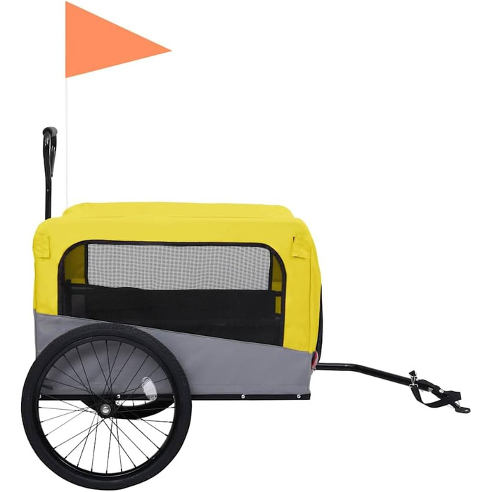 Причіп для собак на велосипеді vidaXL 2в1, жовтий – причіп-візок для собак, жовтий