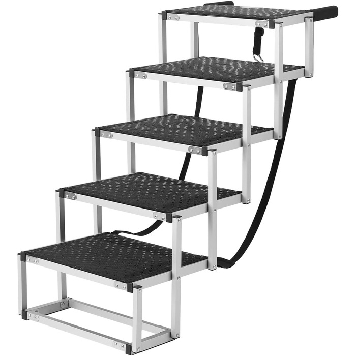 Сходинка для собак VEVOR у автомобіль: 4 сходинки, широка, складна, з антиковзким покриттям, легка алюмінієва трепічка для авто, SUV та вантажівок