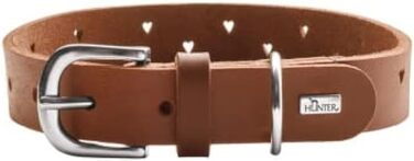 Нашийник для собак HUNTER Aalborg Soul, колір коньячний з сердечком, міцний, розмір 30