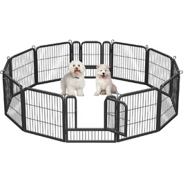 Клітка для цуценят Yaheetech, 12 секцій, 63 см, з 2 дверцятами, автоматичним замком, гнучка та складна, для дому та саду