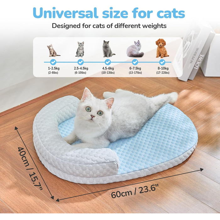 Підвісне ліжко для котів CATISM, 360° обертання, блакитне, до 20 кг