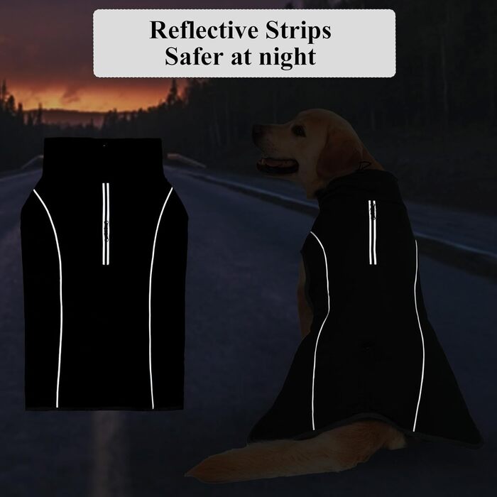 Теплий водонепроникний зимовий пуловер для собак: флісова куртка з блискавкою та світловідбиваючими елементами (сірий)