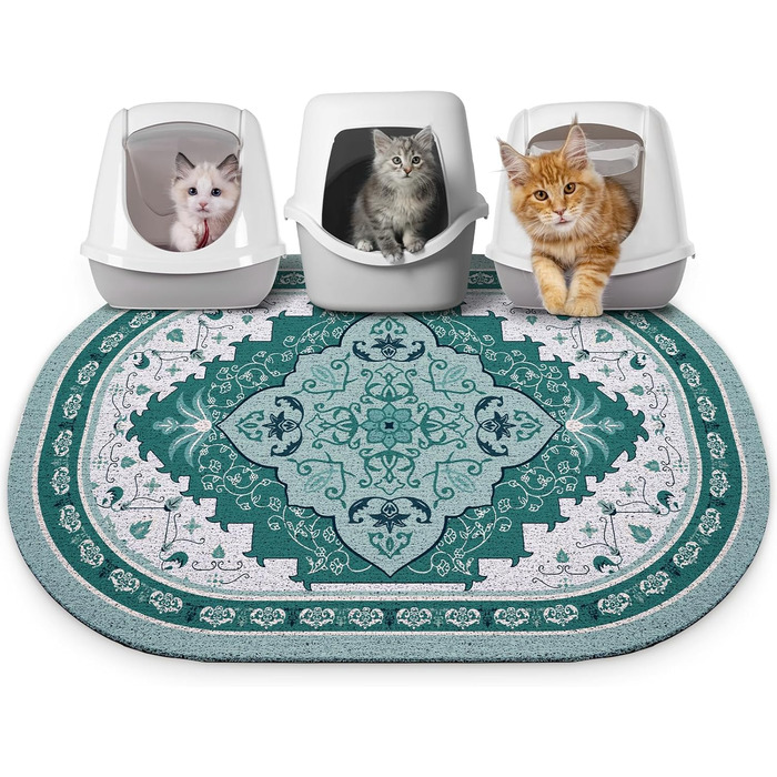 Килимок для котячого туалету Bienbee Katzentoilettenmatte, XL, 101,6 x 76,2 см, з антиковзаючою основою, легко миється, для дому