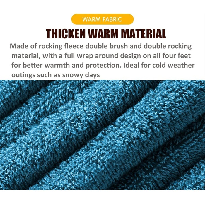 Теплий зимовий одяг для собак, флісовий пуловер з ніжками, регульований халат для тварин з капюшоном для коргі, підходить для цуценят, маленьких, середніх та великих собак (Колір: Синій, Розмір M Синій)