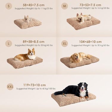 Килимок для собак великих порід EHEYCIGA, 104x68 см, XL, коричневий, з штучним хутром та льоном