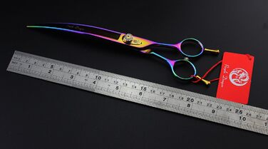 Професійна ножиця для стрижки домашніх тварин Purple Dragon 3-в-1, 17.8/20.3 см, вигнута ножиця та ножиці для собак – догляд за шерстю, A-Райдуга