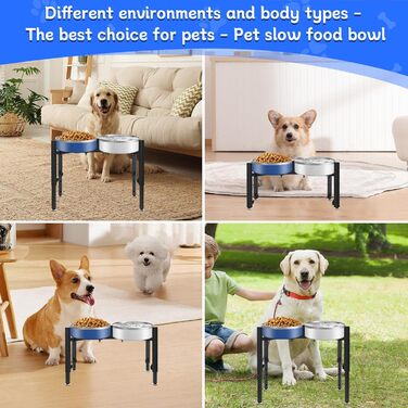 Підставка для корму для собак, регульована по висоті, металева, Quadrangle