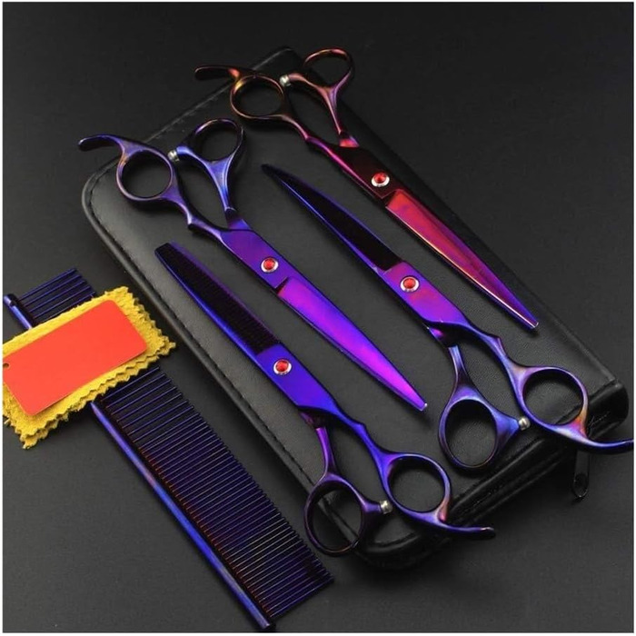 Набір професійних ножиць для грумінгу собак, 7 дюймів (фіолетовий)