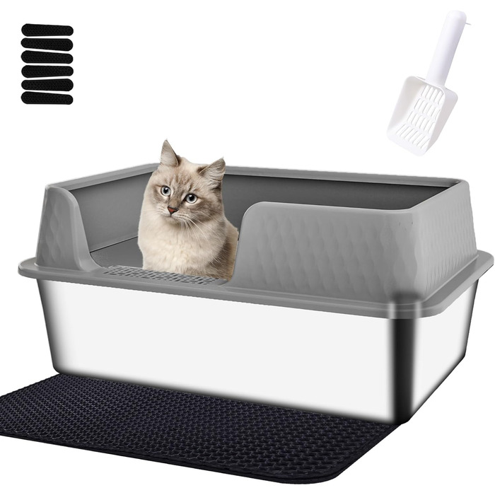 Туалетний лоток для котів Katzentoilette 6040 сірого кольору (M)