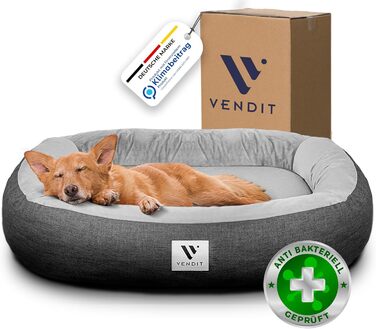 Ортопедичне ліжко для собак Vendit XL для середніх собак - матрац з Memory Foam, антибактеріальне та нейтралізуюче запахи, водонепроникне та стійке до подряпин, зі знімним чохлом, нековзне та довговічне. Розміри: 120 x 85 x 19 см