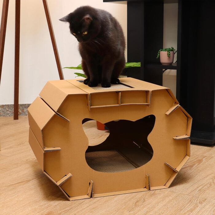 Котячий когтетоп Croci з картону, 2-ярусний, для дорослих котів, 50x38x35 см, 1 шт.