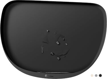 Килимок для годування собак та котів DownyPaws, неслизький, водовідштовхувальний, з високим бортиком, 61 x 43 см, чорний