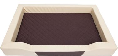 Ліжко для собак, лежанка, м'яка подушка, матрац для собак, 75x50 см, BEIGE, ECO-LEDER, коричневий матрац