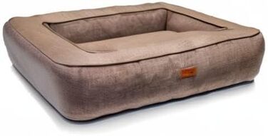 Ортопедичне ліжко для собак Rio, миється, кошик для собак з антиковзким покриттям та подушкою з memory foam для зими та літа, ідеально для великих собак до 35 кг (L 100x70x17 см), коричневе