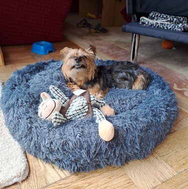 Кругле ліжко для собак та котів Pfoten&nasen® Wolke 7, бежеве, XS (55 см) – м'яке, знімний чохол, для маленьких тварин