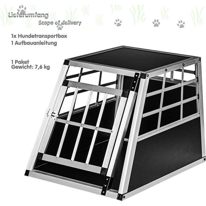 Кія для собак з прямою задньою стінкою, розміри на вибір, M (54×69×50 см)